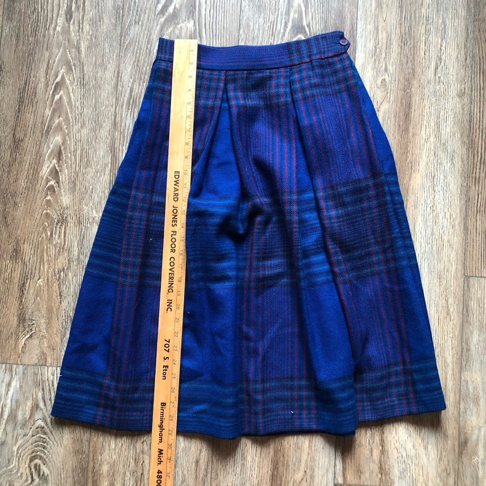 Vintage Jack Winter Women’s Size 12 Wool Plaid Pleated Skirt Tartan Midi - Picture 6 of 6